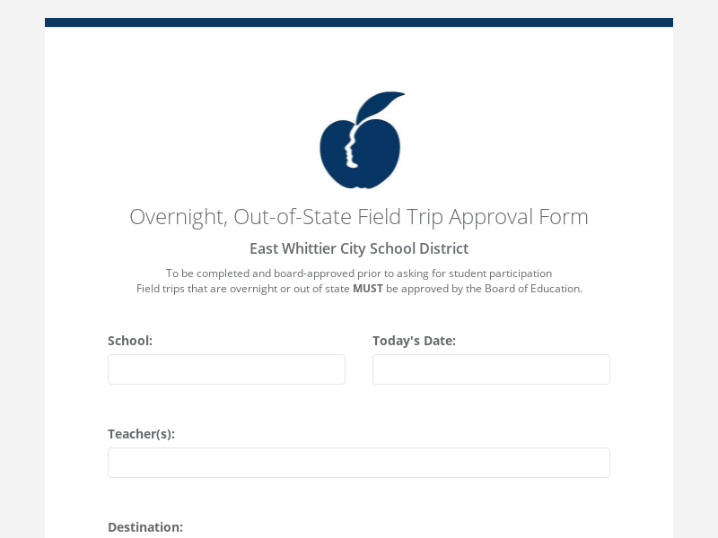 Field Trip Request Droplet